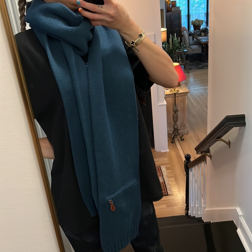 Hermes cashmere scarf with pocket